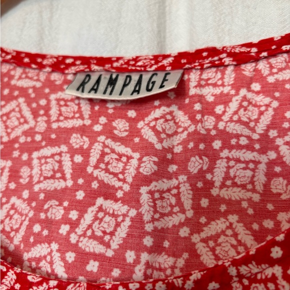 Rampage Red Pleated A-line Midi Sundress - Picture 2 of 6